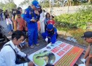 Viral Video Buaya, Ditpolairud Bersama Tim Gabungan Pasang Spanduk Imbauan