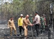 Sambil Padamkan Api, Camat Dan Kapolsek Sosialisasi Karhutla Pada Masyarakat Timpah