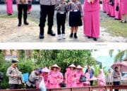 Dampingi Kunker Kapolda Irjen Pol Drs Djoko Poerwanto, Ketua Bhayangkari Kalteng Resmikan Sejumlah Bangunan Dan Tebar Benih Ikan