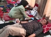 Ratusan Peserta Ikuti Donor Darah dalam Rangka Hari Pers Nasional Tingkat Provinsi Kalteng