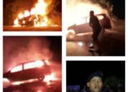 Sebuah Mobil Diduga Milik Pelangsir BBM di Palangka Raya Terbakar