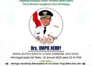 Mantan Wakil Bupati Ompie Herby Tutup Usia Pemkab Barito Utara Berbelasungkawa