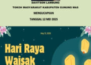 Tokoh Masyarakat Kabupaten Gunung Mas, Davitson Lambung  Mengucapkan Selamat Menyambut Hari Raya Waisak