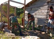 Wujud Gotong Royong TNI dan Warga, Satgas TMMD Kodim 1013/Mtw Bangun MCK di Desa Jamut