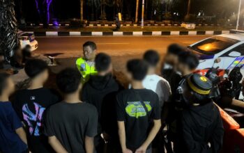 Patroli Malam, Satlantas Polresta Palangka Raya Amankan 14 Motor Diduga Terlibat Balap Liar