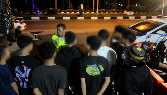 Patroli Malam, Satlantas Polresta Palangka Raya Amankan 14 Motor Diduga Terlibat Balap Liar