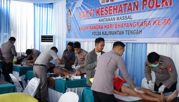 Ribuan Warga Manfaatkan Layanan Kesehatan Gratis di Puncak Bakti Kesehatan Polda Kalteng
