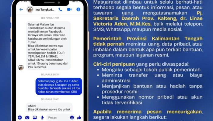 Diskominfosantik Kalteng Gencarkan Edukasi Warga agar Waspada Hoaks dan Penipuan Berkedok Pejabat Pemprov