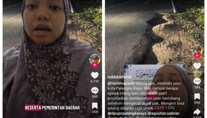 Warga Keluhkan Jalan Berlubang Usai Kecelakaan Maut, Minta Pemkot Palangka Raya Segera Bertindak