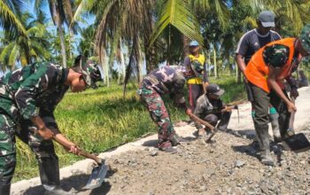 Satgas TMMD dan Warga Kebut Peningkatan Jalan 1,2 Km di Desa Bandaraya