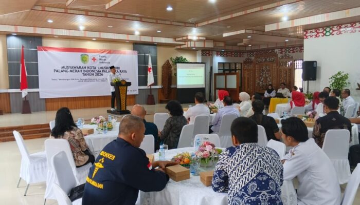 Perkuat Sinergi Pelayanan Kemanusiaan, Sidokkes Polresta Palangka Raya Hadiri Musyawarah Kota VIII PMI