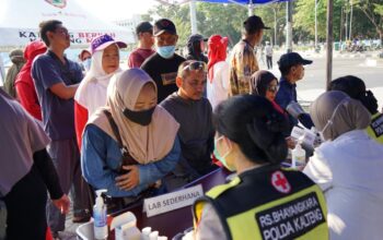 Rayakan HUT RI ke-81, Rumkit Bhayangkara Palangka Raya Gelar Cek Kesehatan Gratis di CFD