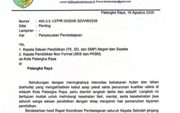 Kabut Asap Meningkat, Disdik Palangka Raya Sesuaikan Pembelajaran di Sekolah