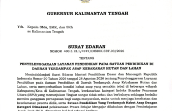 Kabut Asap Makin Pekat, Siswa di Kalteng Mulai Belajar dari Rumah Hari Ini