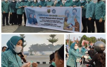 Kasus ISPA di Kalteng Nyaris 11.000, TP-PKK Bagikan 3.000 Masker Gratis Saat Kabut Asap