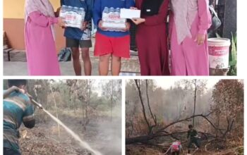 Relawan BPK Kamboja Bantu Padamkan Karhutla di Jalan RTA Milono, Terima Donasi dari Warga