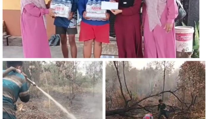 Relawan BPK Kamboja Bantu Padamkan Karhutla di Jalan RTA Milono, Terima Donasi dari Warga