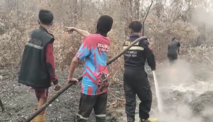 Relawan Gabungan Padamkan Kebakaran Lahan Hampir 1 Hektar di Palangka Raya