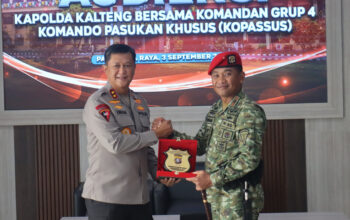 Kapolda Kalteng dan Kopassus Grup 4 Bahas Penguatan Sinergi TNI-Polri