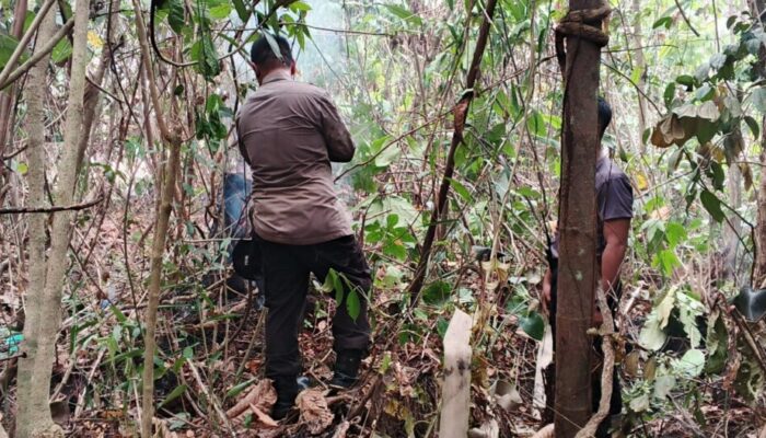 Sisa Bara Karhutla Dekat SMPN 1 Kapuas Hilir Dibasahi Tim Gabungan