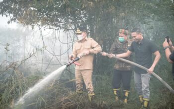 Tak Cukup dari Ruang Komando, Gubernur Kalteng Turun Padamkan Karhutla