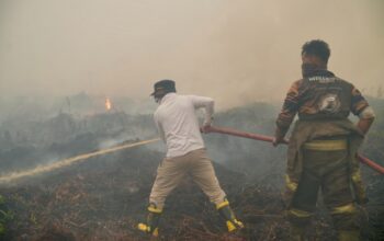 Tak Sekadar Beri Arahan, Gubernur Agustiar Turun ke Lokasi Karhutla di Kobar