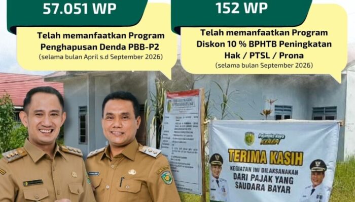 Puluhan Ribu Warga Palangka Raya Manfaatkan Penghapusan Denda PBB-P2